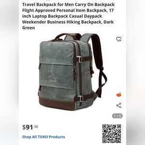 TUK Men's Gray And Brown Backpack
